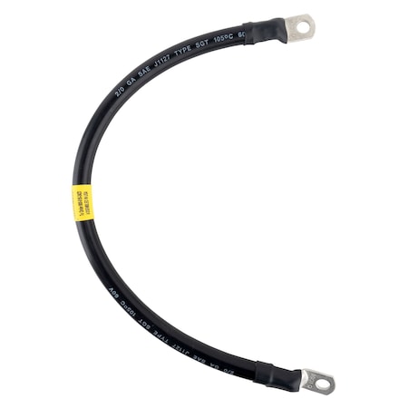 Exell Battery AWG No 2/0 Black Battery Interconnect Cable 18 with 3/8 Lugs BIC-20AWGBLK18